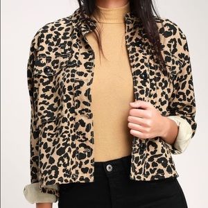 Lulu’s Leopard Print Denim Jacket